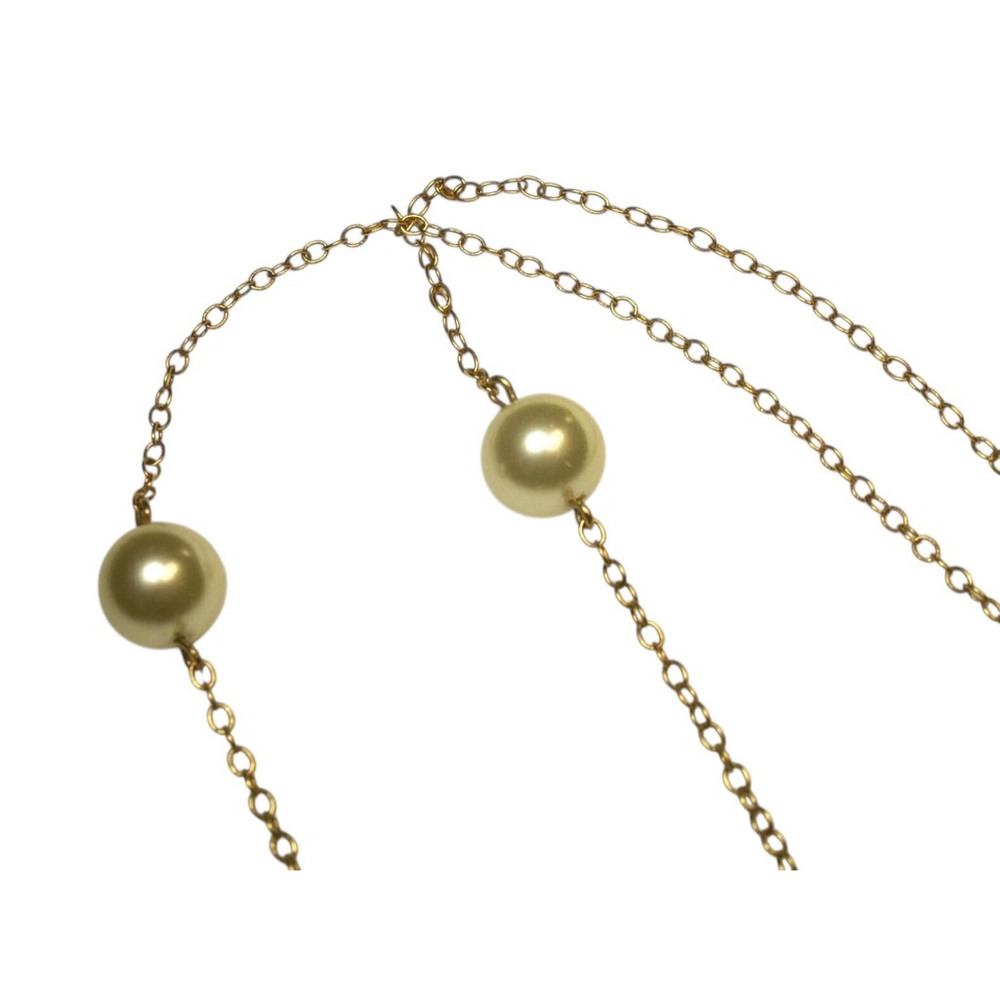 J. Crew 30” Gold, Rhinestone and Pearl Necklace 2274 - Picture 6 of 9